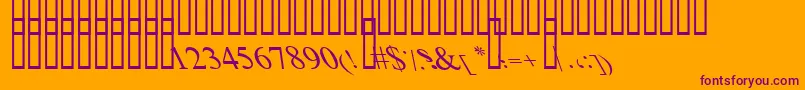 BoldItalicArt Font – Purple Fonts on Orange Background