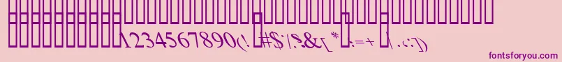 BoldItalicArt-fontti – violetit fontit vaaleanpunaisella taustalla
