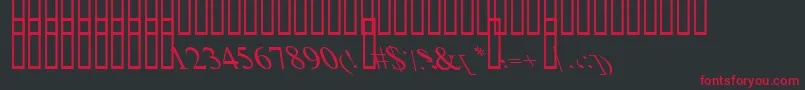 BoldItalicArt-fontti – punaiset fontit mustalla taustalla