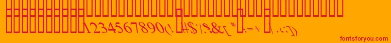フォントBoldItalicArt – オレンジの背景に赤い文字
