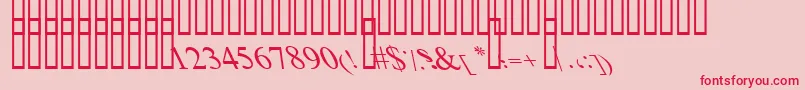 BoldItalicArt-fontti – punaiset fontit vaaleanpunaisella taustalla