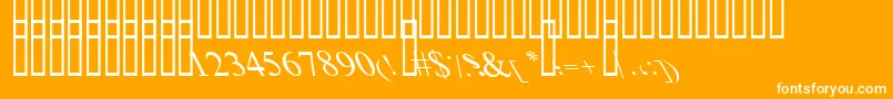 BoldItalicArt-Schriftart – Weiße Schriften auf orangefarbenem Hintergrund