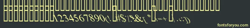 BoldItalicArt-fontti – keltaiset fontit mustalla taustalla