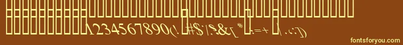 Шрифт BoldItalicArt – жёлтые шрифты на коричневом фоне