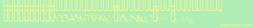 BoldItalicArt Font – Yellow Fonts on Green Background