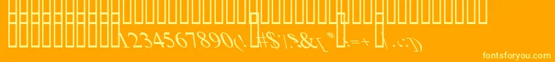 Fonte BoldItalicArt – fontes amarelas em um fundo laranja