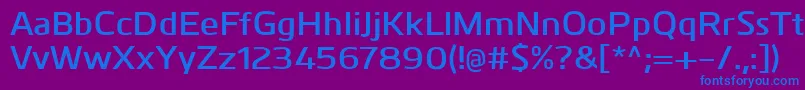 フォントKuroDemibold – 紫色の背景に青い文字