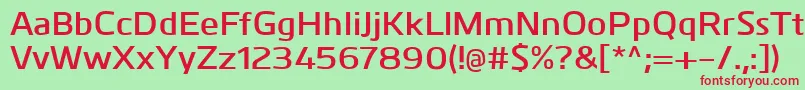 KuroDemibold-Schriftart – Rote Schriften auf grünem Hintergrund