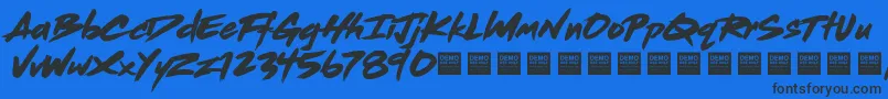 DeadStockDemo-fontti – mustat fontit sinisellä taustalla