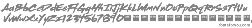 DeadStockDemo-fontti – harmaat kirjasimet valkoisella taustalla