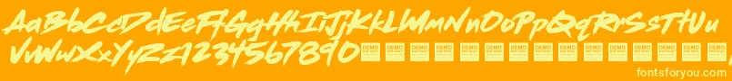 DeadStockDemo Font – Yellow Fonts on Orange Background