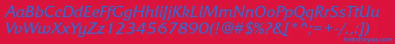 FrizquadratagttItalic Font – Blue Fonts on Red Background