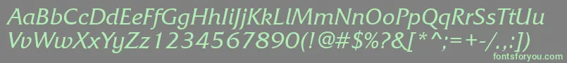 FrizquadratagttItalic Font – Green Fonts on Gray Background