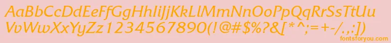 FrizquadratagttItalic Font – Orange Fonts on Pink Background