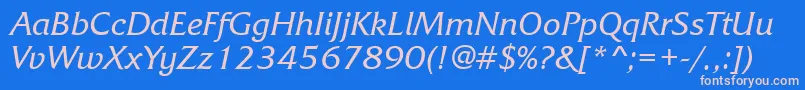 FrizquadratagttItalic Font – Pink Fonts on Blue Background