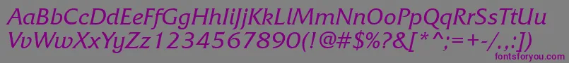 FrizquadratagttItalic Font – Purple Fonts on Gray Background