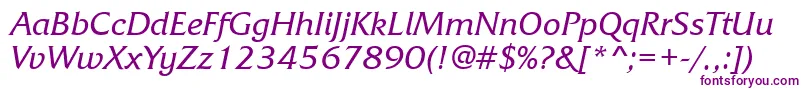 FrizquadratagttItalic Font – Purple Fonts on White Background
