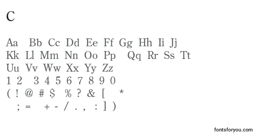 A fonte CenturyoldstyleLight – alfabeto, números, caracteres especiais
