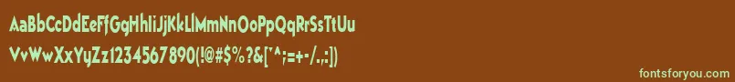 BestOfRegular-fontti – vihreät fontit ruskealla taustalla