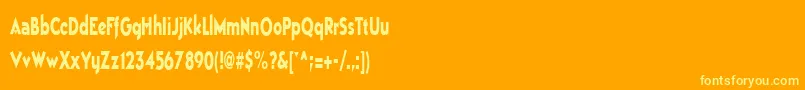 BestOfRegular-fontti – keltaiset fontit oranssilla taustalla