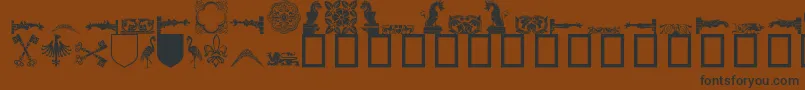 Medievaldingbats-Schriftart – Schwarze Schriften auf braunem Hintergrund