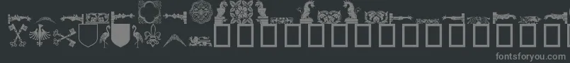 Medievaldingbats Font – Gray Fonts on Black Background
