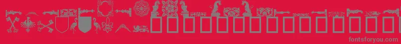 Medievaldingbats Font – Gray Fonts on Red Background