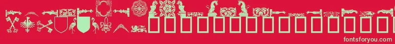 Medievaldingbats Font – Green Fonts on Red Background