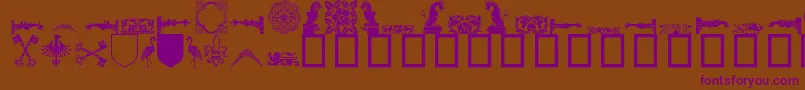 Medievaldingbats Font – Purple Fonts on Brown Background