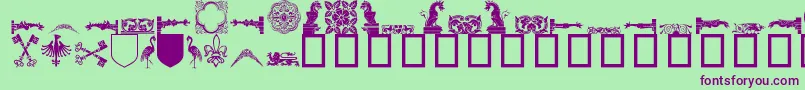 Medievaldingbats Font – Purple Fonts on Green Background