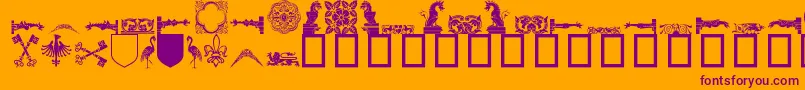 Medievaldingbats Font – Purple Fonts on Orange Background