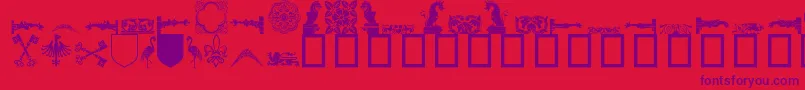 Police Medievaldingbats – polices violettes sur fond rouge