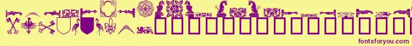 Medievaldingbats Font – Purple Fonts on Yellow Background
