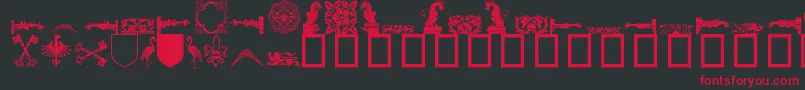 Medievaldingbats Font – Red Fonts on Black Background