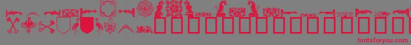 Medievaldingbats Font – Red Fonts on Gray Background