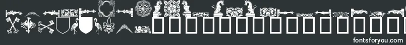 Medievaldingbats Font – White Fonts on Black Background