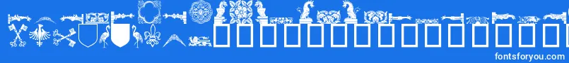 Medievaldingbats Font – White Fonts on Blue Background
