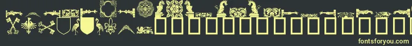 Medievaldingbats Font – Yellow Fonts on Black Background