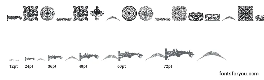Размеры шрифта Medievaldingbats