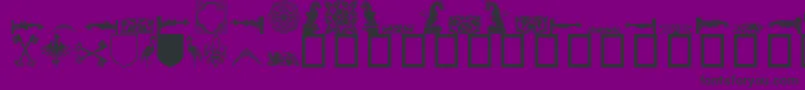 Medieval ffy-Schriftart – Schwarze Schriften auf violettem Hintergrund