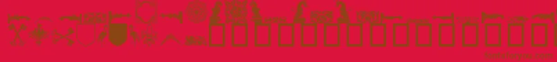 Fonte Medieval ffy – fontes marrons em um fundo vermelho