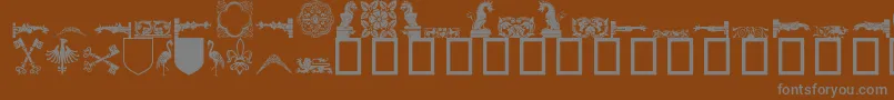 フォントMedieval ffy – 茶色の背景に灰色の文字