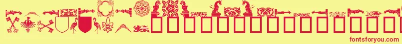 Шрифт Medieval ffy – красные шрифты на жёлтом фоне