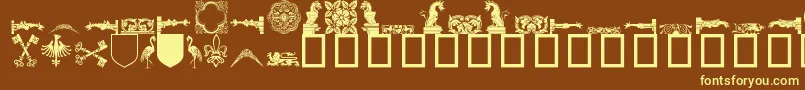 フォントMedieval ffy – 黄色のフォント、茶色の背景