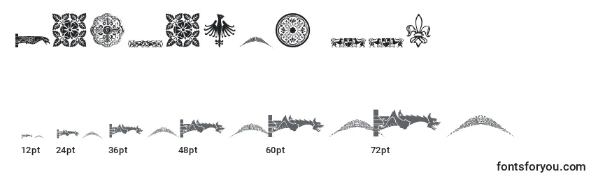 Размеры шрифта Medieval ffy