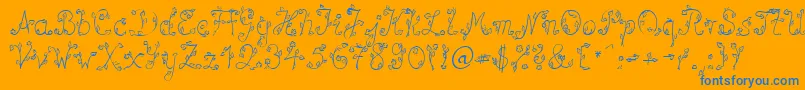 SpBlumeDb Font – Blue Fonts on Orange Background