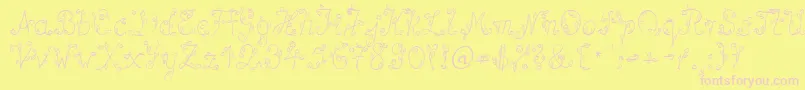 Czcionka SpBlumeDb – różowe czcionki na żółtym tle