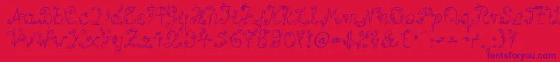 SpBlumeDb-Schriftart – Violette Schriften auf rotem Hintergrund
