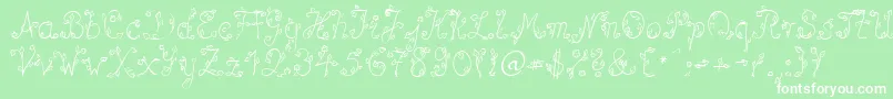 SpBlumeDb-Schriftart – Weiße Schriften auf grünem Hintergrund