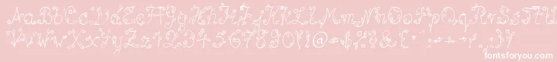 SpBlumeDb-Schriftart – Weiße Schriften auf rosa Hintergrund
